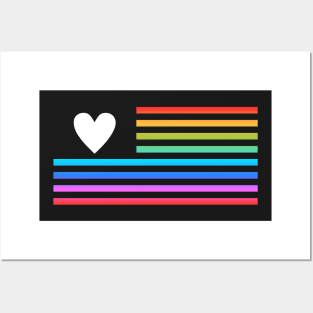 USA LGBT Pride-  American Flag Style Love Design Posters and Art